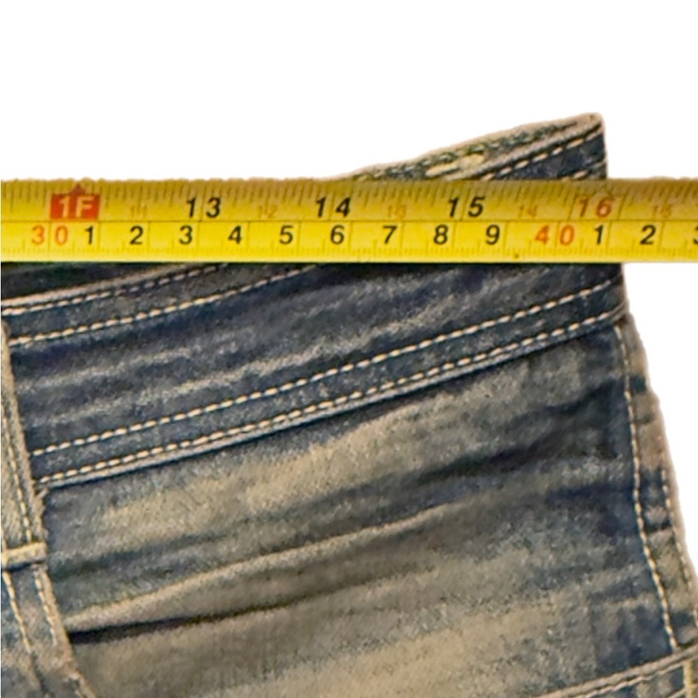 Jordache Y2K Men's Women’s 1980s Worn Blue Bootcut Jeans with Faded Whiskering - Picture 13 of 16
